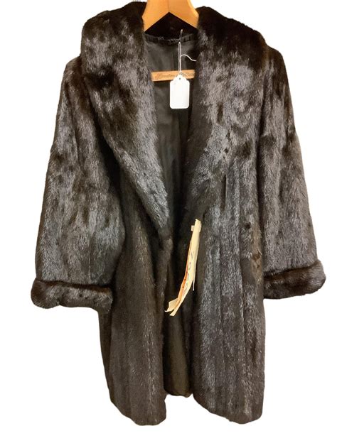 Monogram Belt Mink Coat .